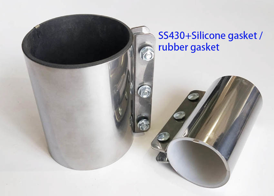 Ss430 Metalowe złączki rurowe Biała uszczelka silikonowa klasy spożywczej 63 * 150 Mm